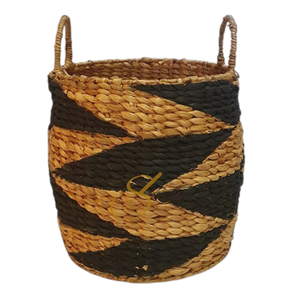 Panier de rangement en jacinthe d'eau - noir/naturel - Product Image 2