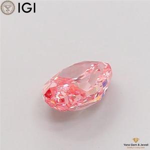 Diamant de laboratoire CVD 1,50 CARAT avec certificat IGI, taille ovale, couleur rose vif fantaisie, clarté VVS2, pour bague d'élégance royale - Product Image 6