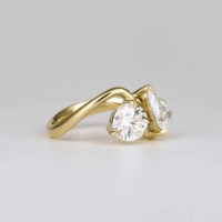 Bague de mariage en or massif 18 carats avec diamant de laboratoire certifié IGI, taille brillant, 2,00 carats, clarté VS1, couleur F, style cluster