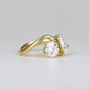 Bague de mariage en or massif 18 carats avec diamant de laboratoire certifié IGI, taille brillant, 2,00 carats, clarté VS1, couleur F, style cluster - Product Image 2
