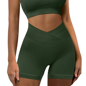 Conjunto Deportivo de Gimnasio para Mujer, Transpirable, de Cintura Alta, con Logotipo Frontal Sólido y sin Costuras, Top, Sujetador Deportivo y Leggings, Ropa Deportiva para Yoga - Product Image 4