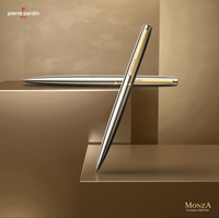 Stylo bille en métal Pierre Cardin Monza de haute qualité, design élégant, finition argent mat premium, personnalisable, pointe de 0,7 mm