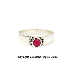 แหวนมอยส์ซาไนต์รูบี้อาเกต 3.6 กรัม - Product Image 2