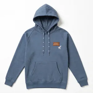 เสื้อฮู้ดผู้ชายสีน้ำเงิน แบรนด์ Accept Industry ปักโลโก้นกอินทรีที่แขนเสื้อ มีกระเป๋าหน้า ใส่สบายๆ สำหรับฤดูใบไม้ร่วง - Product Image 1