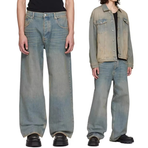 Jean en denim japonais selvedge de haute qualité, coupe droite, ample, en coton lourd, style vintage, fabriqué sur mesure pour homme - Product Image 2