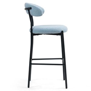26 ''orsacchiotto copertura in tessuto da bancone sgabelli da Bar con rivestimento a polvere nera Base poggiapiedi cucina isola da bancone sgabello da Bar blu - Product Image 2