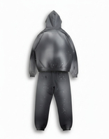 Survêtement unisexe personnalisé à dégradé de couleurs, coupe ample, 100 % coton, imprimé sérigraphié, style décontracté, avec capuche et cordon de serrage, idéal pour l'automne