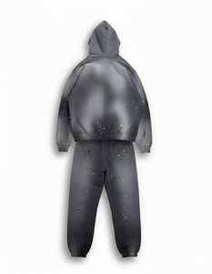 Custom Unisex Gradient Color Tracksuit Full Length Hooded Drawstring Casual Style 100% Cotton Screen Print Loose Fit Autumn Wear - Product Image 2
