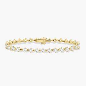 Bracelets tennis classiques en diamants, or massif 14K 18K, bijoux de luxe pour usage quotidien, 7 pouces, sertis à griffes, diamants ronds de laboratoire, joaillerie fine - Product Image 4