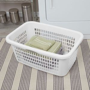 Portable White 2bu Laundry <b>Basket</b> with Built-In Handles 70.4L Capacity <b>Plastic</b> Clothes Organizer - Product Image 5