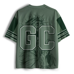 Custom Christian Football Jersey <b>Jesus</b> Prayer Graphic Mesh Sports <b>Shirt</b> Religious Oversized Team Jersey Sublimation Custom Logo - Product Image 3