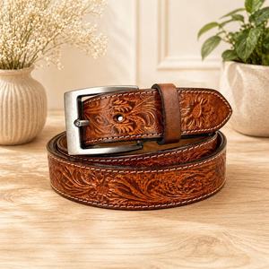 Cinturón Trenzado de Cuero Genuino Hecho a Mano con Impresión UV, Color Personalizado, Patrón Grabado, Duradero, Casual, Clásico, Regalos Promocionales - Product Image 1