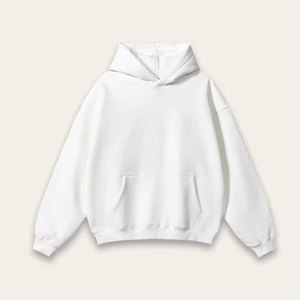 Sudadera con Capucha Blanca para Hombre, Algodón French Terry, Estampado de Letras en la Parte Delantera, Estilo Casual Otoñal, Corte Regular, Diseño con Bolsillos - Product Image 1