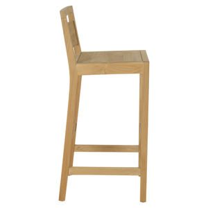 Tabouret de bar moderne en teck massif avec dossier - Meuble commercial écologique, durable et résistant à l'eau pour restaurants, cafés, hôtels - Product Image 6