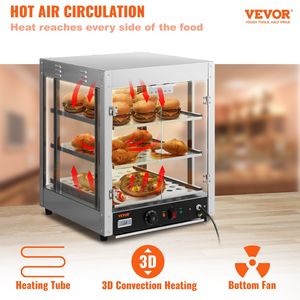 Scaldavivande Commerciale a 3 Livelli 800W con Riscaldamento 3D, Illuminazione a 3 Colori e Ventola Inferiore per Mantenere Caldi Pasticcini e Pizza sul Bancone - Product Image 2