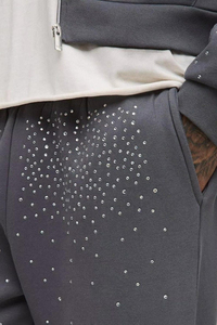 Nouvel ensemble de survêtement unisexe de luxe en polaire respirante avec strass gris personnalisés, collection hiver 2026 – Hoodie et pantalon de jogging streetwear - Product Image 6