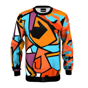 Sudadera de terciopelo personalizada de alta calidad para hombre, Jogger de cuello redondo de algodón con impresión Digital, felpa teñida lisa en blanco para invierno - Product Image 1