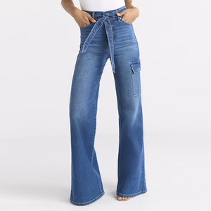 Pantalones Vaqueros de Mujer Cómodos, de Cintura Media, Pierna Recta y Corte Acampanado, Nueva Moda, Transpirables - Product Image 2