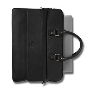 Genuine Leather Black Large Capacity Laptop <b>Bag</b> Briefcase Crossbody <b>Computer</b> Handheld Business Travel <b>Bag</b> - Product Image 3