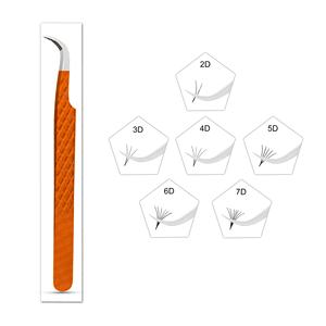 Pince à épiler à forte tenue pour extension de cils de marque privée pince à épiler à pointe en fibre d'acier inoxydable avec prise lisse cils pointe rouge argent - Product Image 5