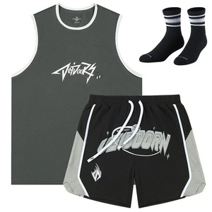 ชุดบาสเก็ตบอลสไตล์ใหม่ล่าสุด ดีไซน์ใหม่ ชุดบาสเก็ตบอลแบบไม่มีแขนเสื้อ - Product Image 3