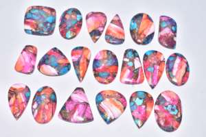 Cabochons en pierre turquoise rose épineuse de qualité AAA pour bijoux - Product Image 3