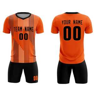 Ensemble de maillots de football personnalisés sublimés unisexe, col rond, manches courtes, motif lettres, anti-humidité, 100 % polyester, cordon de serrage - Product Image 5