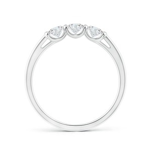 Anillo de Compromiso Clásico de Tres Piedras con Diamantes Cultivados en Laboratorio, Corte Brillante, Certificado IGI, Oro Blanco de 18K, para Aniversario de Bodas - Product Image 5