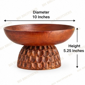 Frutero artesanal de madera natural para decoración de mesa - Product Image 2