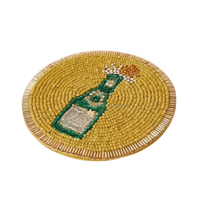 Handmade 2024 High Quality Design Seed <b>Beads</b> Embroidered Multi Color <b>Coaster</b> - Product Image 3