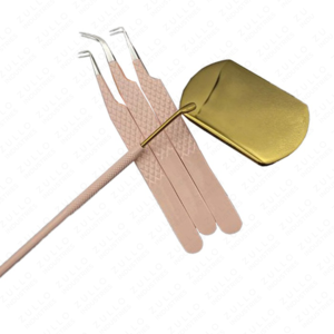 4PCS Gold Stainless Steel Eyelash Extension Tweezers Set with Mirror Nano Grip Precision <b>Lash</b> Applicator <b>Kit</b> Pro Tool - Product Image 5