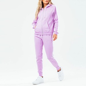 Pantalones Deportivos Morados de Alta Calidad para Mujer con Franja Lateral Blanca, Pantalones Casuales con Cordón Ajustable, Color Sólido, Corte Regular - Product Image 3
