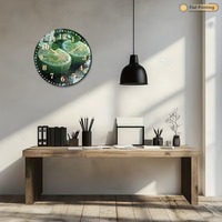 Jam Dinding Kaca Modern Ekstra Besar Diameter 60cm Logo Kustom Tahan Benturan Berdetak Senyap Dekorasi Lobi Bisnis Hotel