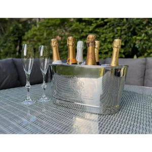 Boissons froides peut bière Champagne refroidisseur grande boisson baignoire seau à glace fêtes événement approvisionnement décoration de la maison métal Champagne refroidisseur - Product Image 6
