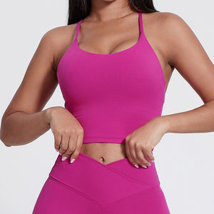 Débardeur d'été fin et nouveau pour femme, vêtement de fitness et de yoga à séchage rapide avec soutien-gorge intégré, débardeur de sport sans manches pour le yoga - Product Image 6