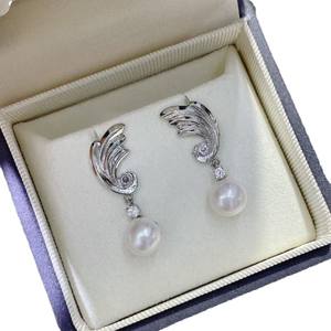 Boucles d'oreilles pendantes exquises à motif d'oiseaux jumeaux, asymétriques, brossées, en argent pur S925, ailes d'ange élégantes - Product Image 5