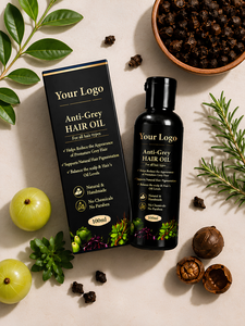 Aceite Anticanas |   Aceite Capilar Herbal Ayurvédico para el Cuidado del Cabello Gris, Nutrición del Cuero Cabelludo y Pigmentación Natural del Cabello |   Venta al por mayor - Product Image 4