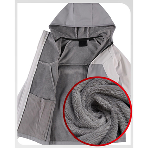 Veste softshell à capuche pour homme, coupe-vent, color block, fermeture éclair, décontractée, pour l'automne, coupe classique, en polyester - Product Image 5
