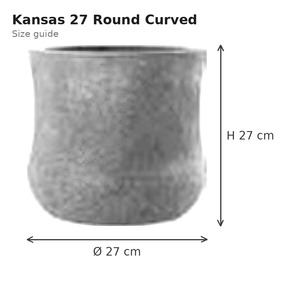 Kansas 27 Grey Sandstone Fiberstone Round Curved Planter 27x27x27cm Small Indoor Outdoor Flower <b>Pot</b> Weatherproof Vietnam - Product Image 3