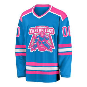 Fabricant de maillots de hockey sur glace, logo personnalisé direct, OEM, grande taille, respirant, protection UV, évacuation de l'humidité - Product Image 2