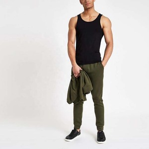 Débardeur Sportif Homme Noir en Coton de Haute Qualité, Col Rond, Couleur Unie, Respirant, Tricoté, Sans Manches, Style Décontracté - Product Image 3