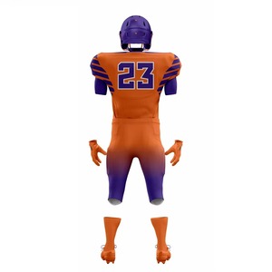 Custom Sublimation American Football Uniform <b>Set</b> Orange Purple Gradient Breathable Mesh Team Training Game Day Apparel Adult Men - Product Image 6