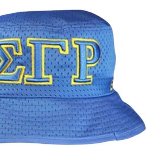 หมวกบักเก็ตปักลาย SGR Sigma Gamma Rho สีน้ำเงิน หมวกกันแดดสำหรับผู้หญิง หมวกตัวอักษรกรีก หมวกลำลองสำหรับกิจกรรมกลางแจ้ง หมวกปักโลโก้ตามสั่งสำหรับวิทยาลัย - Product Image 6