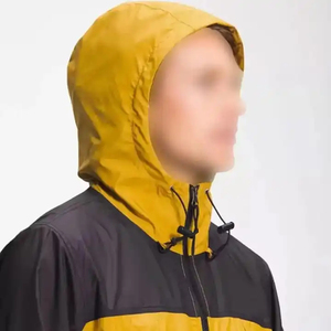 Chaqueta cortavientos de lona con capucha, corte regular, manga larga, estampado personalizado para hombre, con cremallera completa, chaqueta cortavientos de alta calidad - Product Image 6