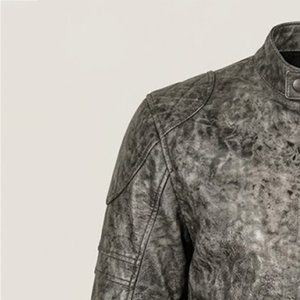 Chaqueta de Motociclista de Cuero Genuino para Hombre con Logotipo Personalizado al por Mayor, Cuello Alto, Cierre de Cremallera, Corte Ajustado, Color Negro Lavado, para Otoño - Product Image 6