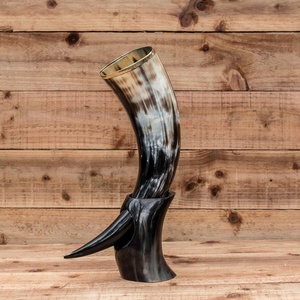 Best Quality <b>Viking</b> Drinking <b>Horn</b> Food Safe Genuine Ox <b>Horn</b> with Stand Polished Buffalo <b>Horn</b> - Product Image 5