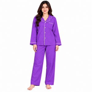 Conjunto de Pijama para Mujer al por Mayor, Ropa de Dormir Suave con Botones, Ropa de Casa Cómoda, Proveedor de Ropa - Product Image 1