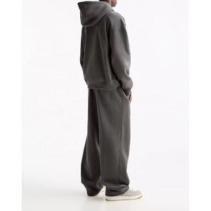 Ensemble de survêtement de sport unisexe de haute qualité pour hommes, sweat-shirt à capuche personnalisé et pantalon de jogging, motif uni - Product Image 2
