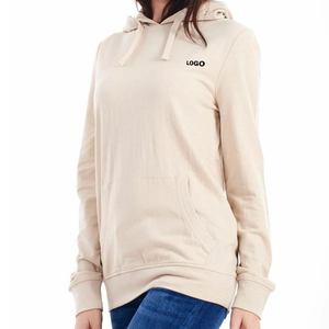 เสื้อสเวตเชิ้ตมีฮู้ดสีเบจสำหรับผู้หญิง ทรงปกติ ผ้าฝ้าย สีพื้น ดีไซน์โลโก้ด้านหน้า เหมาะสำหรับใส่ในฤดูใบไม้ร่วง ผ้าถักที่ระบายอากาศได้ดี - Product Image 6