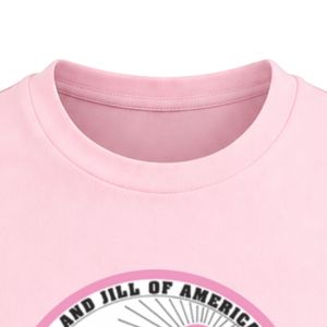 Camiseta de Cuello Redondo con Parche Bordado del Escudo de Pink Jack & Jill, Manga Corta, Diseño Circular en el Pecho, Ligera, Informal, para Equipos - Product Image 2